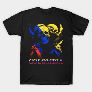 Skull Colombian Flag | Patria Colombiana | Colombia T-Shirt